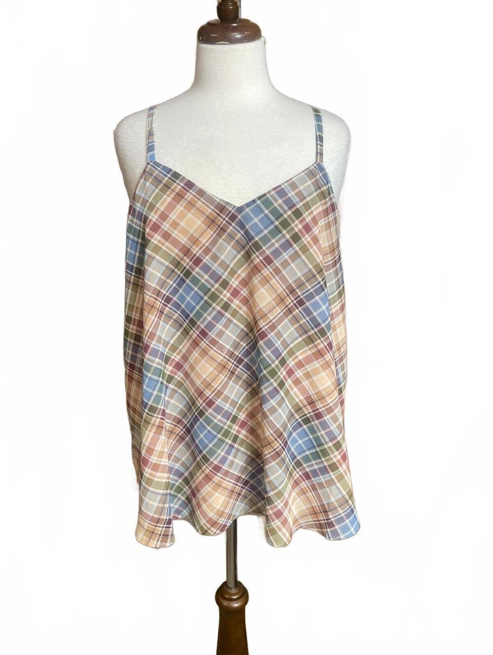 Torrid chiffon swing camisole plaid large